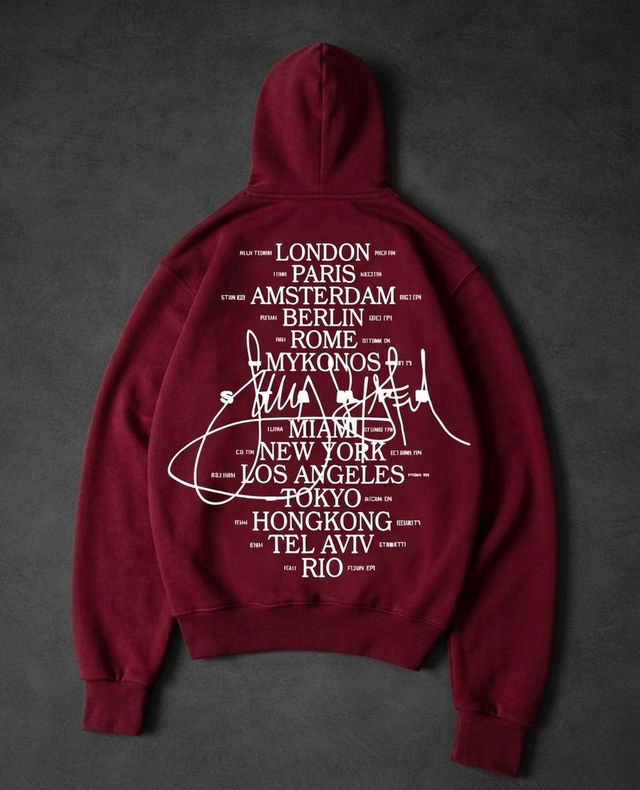 ‘ Stars ‘ Hoodie oversized Burgundy - Image 2